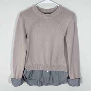 Brochu Walker Mauve Knit Layered Sweater Womens Size Small